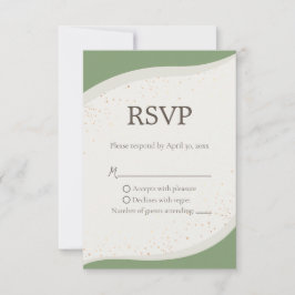 Sage Green Abstrakt Wedding RSVP-Karte RSVP Karte