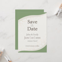 Sage Green Abstrakt Wedding Save the Date