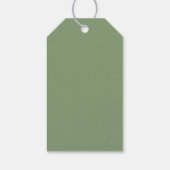 Sage Green Abstrakte Gastgeschenk Hochzeit Geschenkanhänger (Rückseite)