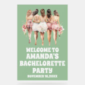 Sage Green Acrylic Bachelorette Begrüßungszeichen Acrylschild (Vorderseite)