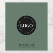 Sage Green Add Custom Logo & Text Business Company Weinetikett (Einzelnes Label)