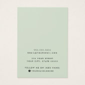 Sage green add logo necklace earring display card (Rückseite)