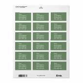 Sage Green Address Sticker Adressaufkleber (Vorne)