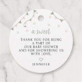 Sage Green Adventure Teddy Baby Dusche Vielen Dank Geschenkanhänger (Rückseite)