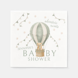 Sage Green Adventure Teddy Bear Baby Boy Dusche Serviette