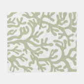 Sage Green Aesthetic Liquide Bio Shapes Fleecedecke (Vorderseite (Horizontal))