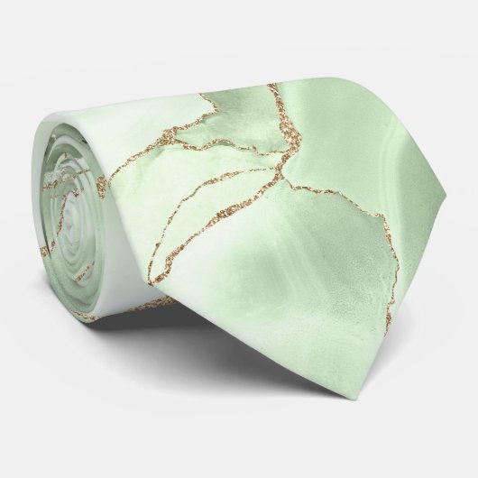 Sage green agate neck tie krawatte (Gerollt)