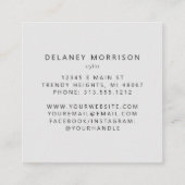 Sage Green Agate Silver Glitter White Luxury Quadratische Visitenkarte (Rückseite)