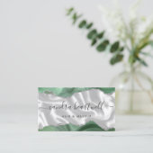 Sage Green Agate Silver Glitzer Luxus Visitenkarte (Stehend Vorderseite)