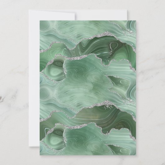 Sage Green Agate Silver Graduation Party Einladung (Rückseite)