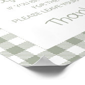 Sage Green Albern Gänsestauchschutzschild Poster (Ecke)