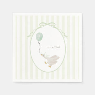 Sage Green Albern Goose Party Napkins Serviette