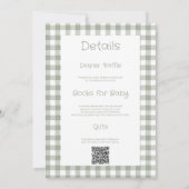 Sage Green Albern Little Gänse Baby Shower QR Code Einladung (Rückseite)