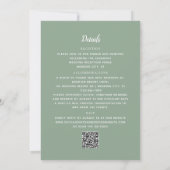 Sage Green All in One Eukalyptus QR Code Wedding Einladung (Rückseite)