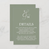 Sage Green Ampersand Hochzeit Begleitkarte (Vorne/Hinten)