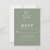 Sage Green Ampersand Hochzeit RSVP Karte (Vorderseite)