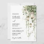 Sage Green and Blush Eucalyptus Lantern Wedding Einladung (Vorderseite)