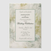 Sage Green and Champagne Floral Framed Pergament Einladungen (Vorderseite)