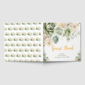 Sage Green and Cream Floral Baby Shower Gästebuch (Voll)