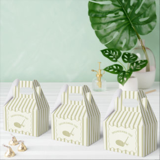 Sage Green and Cream Stripes Golf Themed  Geschenkschachtel