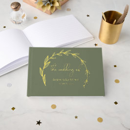 Sage Green and Foil Wedding Gästebuch