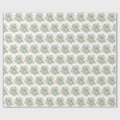 Sage Green and Gold Elegant Flowers Geschenkpapier (Flach)