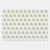 Sage Green and Gold Elegant Flowers Geschenkpapier Set (Vorderseite)