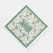 Sage Green and Gold Napkins Elegant Holiday Table Serviette (Ecke)