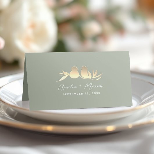 Sage Green and Gold Wedding Platzkarte