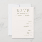 Sage Green and Ivory Modern Wedding  RSVP Karte (Rückseite)