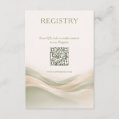 Sage Green and Ivory Registry & Honeymoon Fund Begleitkarte (Vorderseite)