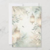 Sage Green and Ivory Rose Lantern Shower Einladung (Rückseite)