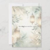 Sage Green and Ivory Rose Lantern Wedding Einladung (Rückseite)