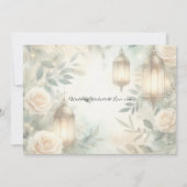 Sage Green and Ivory Rose Lantern Wedding  Einladung (Rückseite)