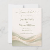 Sage Green and Ivory  Save The Date (Vorderseite)