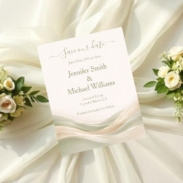 Sage Green and Ivory  Save The Date