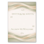 Sage Green and Ivory Wedding Place Card-Fish Tischnummer (Vorderseite)