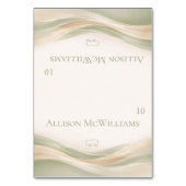 Sage Green and Ivory Wedding Place Card-Pork Tischnummer (Vorderseite)