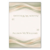 Sage Green and Ivory Wedding Place Card Tischnummer (Vorderseite)