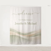 Sage Green and Ivory Wedding Sign Wandteppich (Vorderseite)