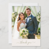Sage Green and Ivory Wedding Thank You Card Dankeskarte (Vorderseite)