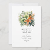 Sage Green and Light Terracotta Floral Wedding Einladung (Vorderseite)