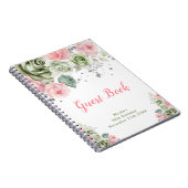 Sage Green and Pink Floral Birthday Guest Book Notizblock (Rechte Seite)
