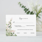 Sage Green and Pink Lantern Eucalyptus Floral RSVP Karte (Stehend Vorderseite)