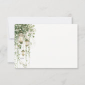 Sage Green and Pink Lantern Eucalyptus Floral RSVP Karte (Rückseite)