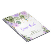 Sage Green and Purple Floral Bridal Shower Guest  Notizblock (Rechte Seite)