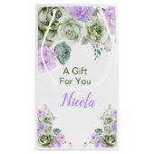 Sage Green and Purple Floral Bridal Shower Kleine Geschenktüte (Rückseite)