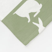Sage Green And White Bunny Pattern And Name Easter Fleecedecke (Ecke)