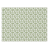Sage Green And White Bunny Pattern Cute Easter Tischdecke (Vorderseite (Horizontal))