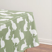 Sage Green And White Bunny Pattern Cute Easter Tischdecke (Beispiel)